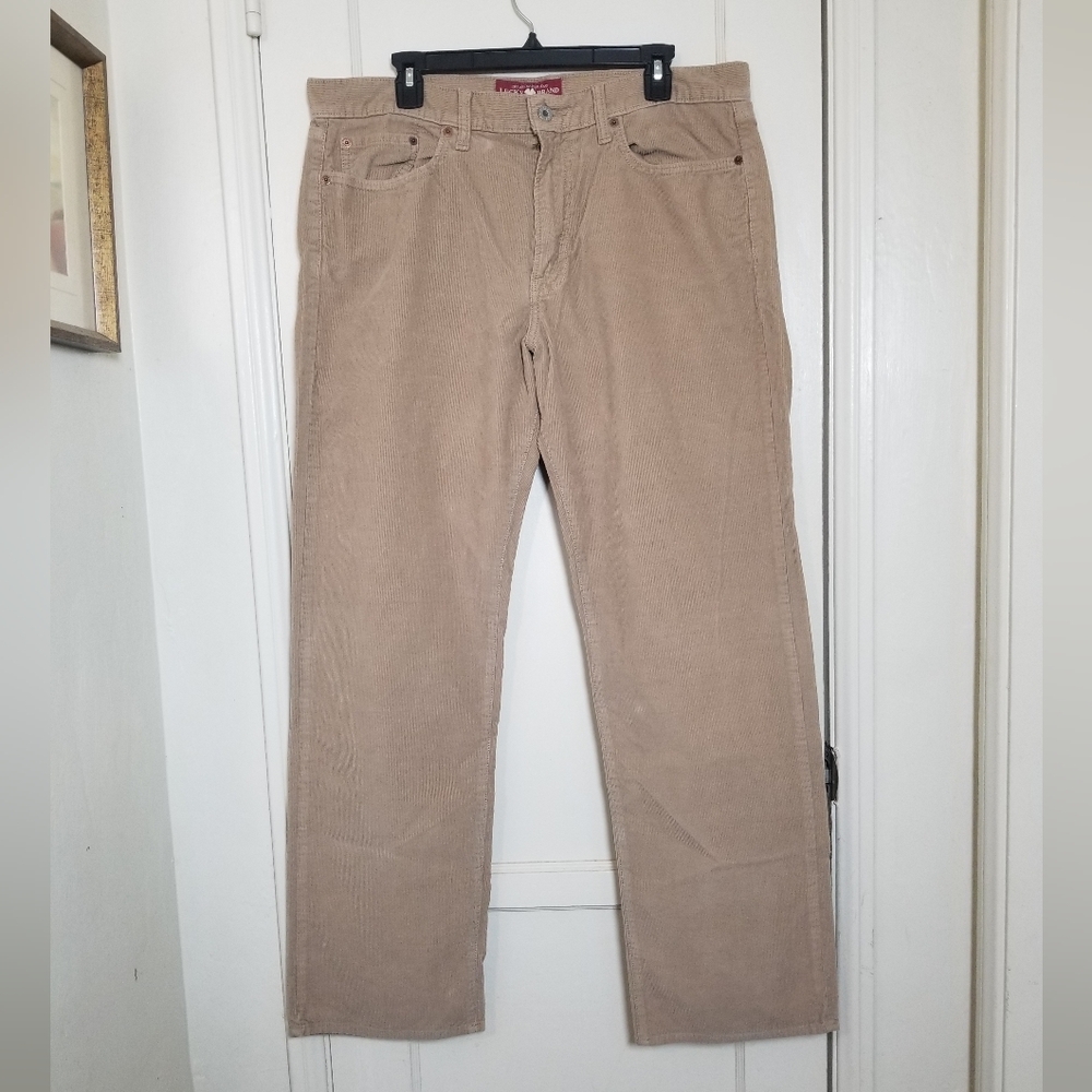 LUCKY BRAND 361 VINTAGE STRAIGHT tan Corduroy Straight Jean 36 X 32